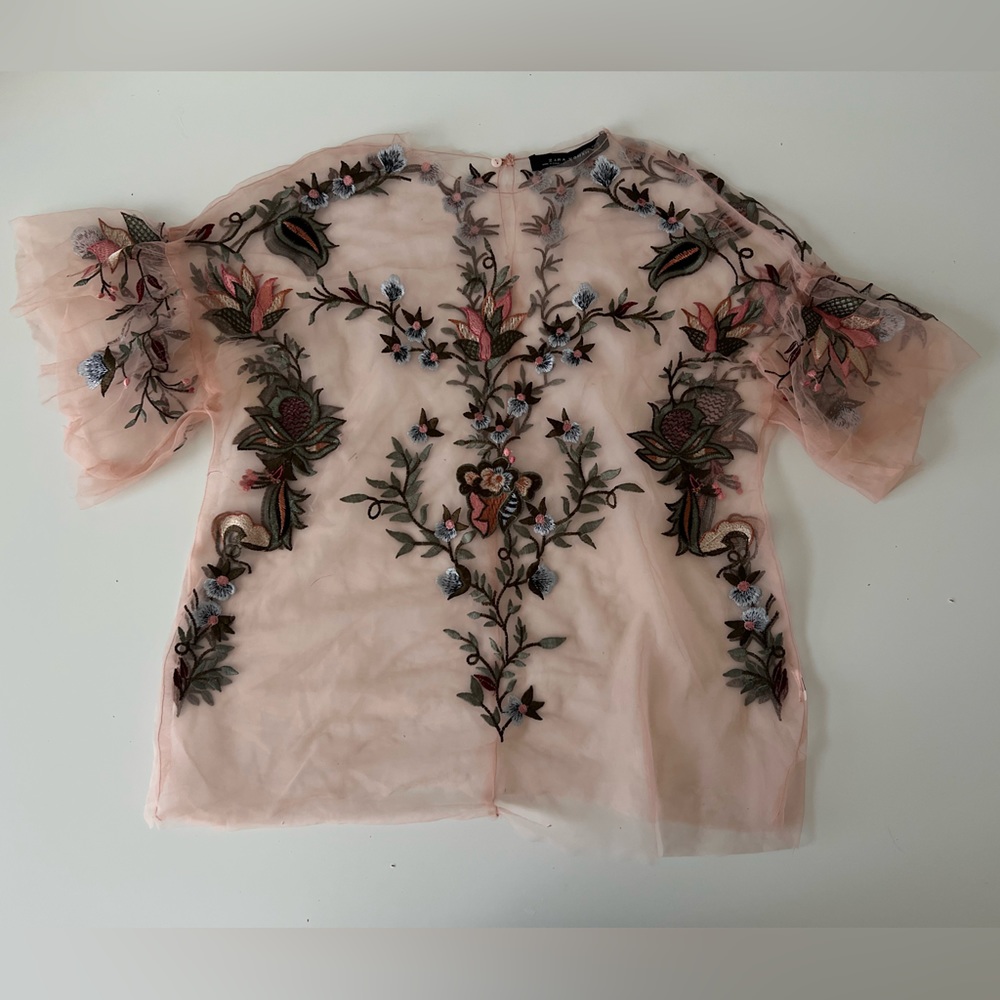 Zara embroidered top